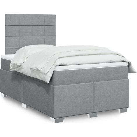 Boxspringbett mit Matratze Hellgrau 120x200 cm Stoff (1/5)
