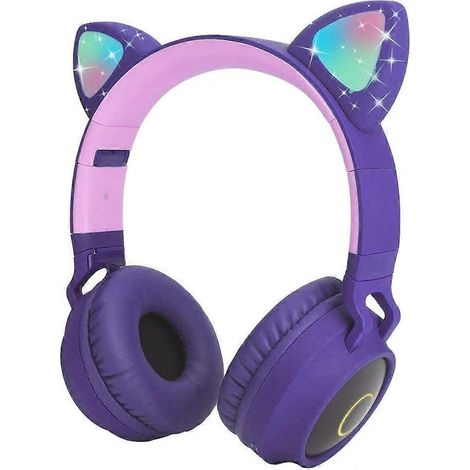 Casque audio Bluetooth pour enfants, casque circum-aural avec limitation du volume à 85 dB et éclairage LED (1/5)