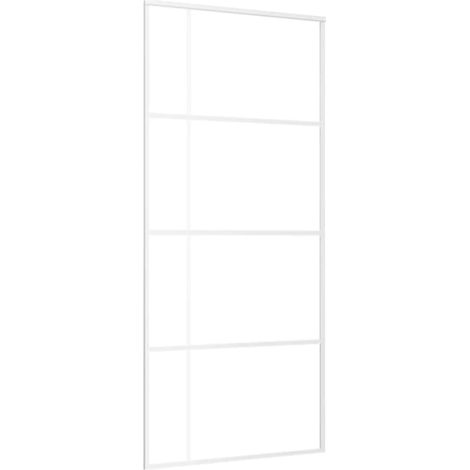 Sliding Door Frosted ESG Glass and Aluminium 90x205 cm White vidaXL