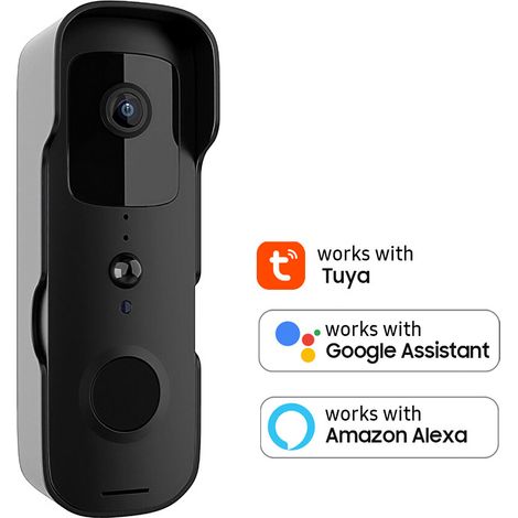 Videoportero inteligente e inalámbrico con cámara Wi-Fi para uso interior y exterior, resistente al agua y compatible con la aplicación Tuya y el asistente de voz. (1/5)