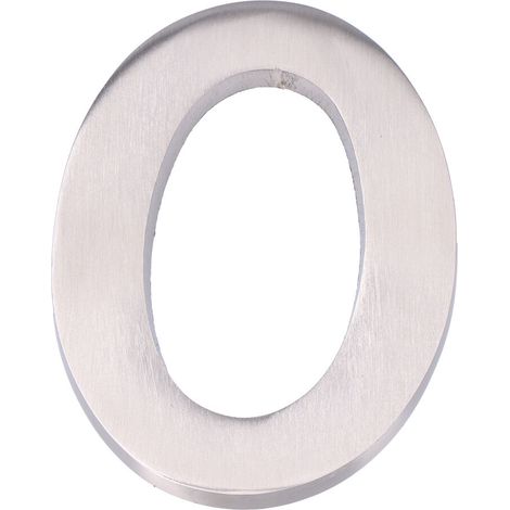 Número 0, de níquel con acabado mate y fijación invisible, 10 cm