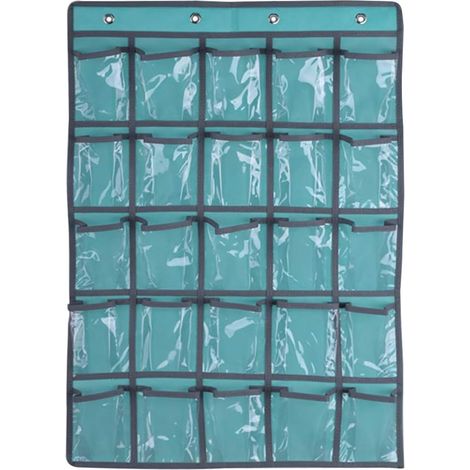Conteneurs de bureau à domicile, 25 poches transparentes, tableau de poche pour enseignant, téléphone portable, porte, calculatrice à suspendre (1/4)