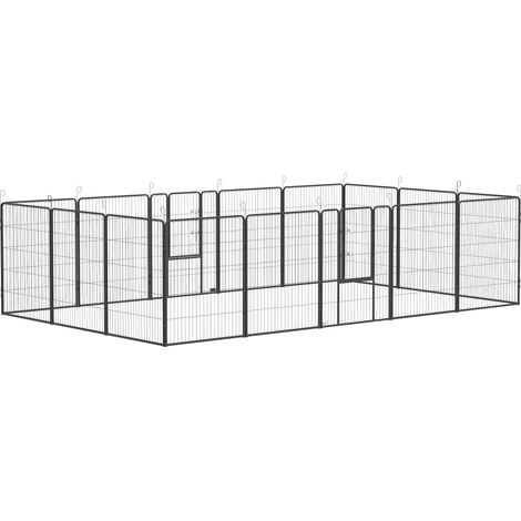 Armoire de jardin Valphage, design modulaire, 16 éléments, 2 portes, résistant aux intempéries, acier, 3,2 x 3,2 x 1 m, gris (1/5)