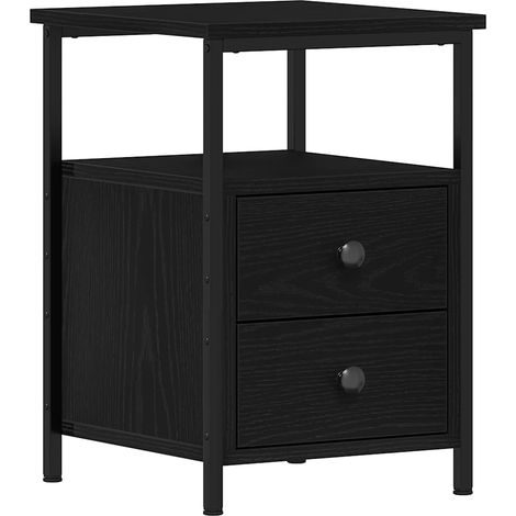 Maison Exclusive - Nachttisch Schwarz Eichen-Optik 34x35,5x50 cm