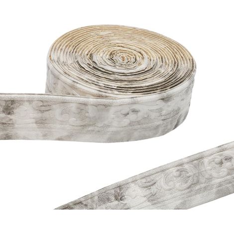 Bordure autocollante, 10 m imperméable Bordure 3D frises décoratives autocollantes imperméables motif broderie Tapez bordure pour couloir plafond coin ligne bord de mur décoration de maison (1/5)