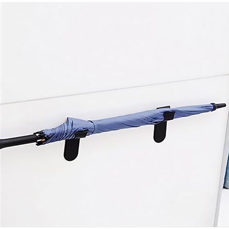 Schwarzer, selbstklebender Wand-Schirmhalter aus Kunststoff, Aufbewahrung im Auto und Zuhause, Hakenhalterung (1/5)