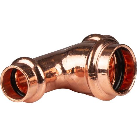 Kupfer Pressfitting T-Stück Mittelgang erweitert 15 x 22 x 15 mm V+M-Kontur DVGW
