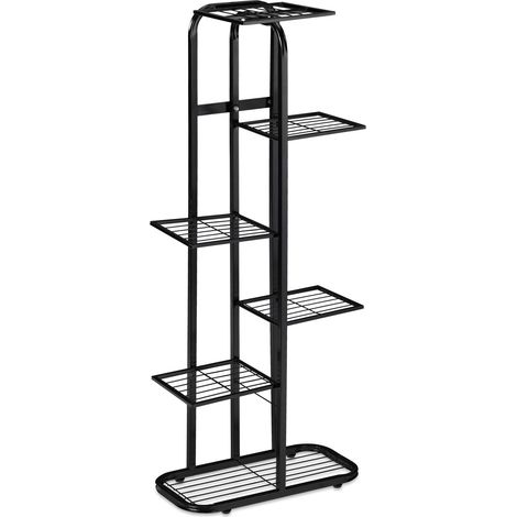 Scaffale per piante a scala moderno 107 x 44 x 24 cm supporto stabile in acciaio nero 130010802