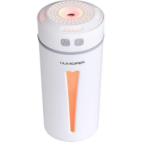 Mini humidificateur portable avec lumières 7 couleurs, arrêt automatique, petit humidificateur de bureau ou de voiture - Blanc (1/5)