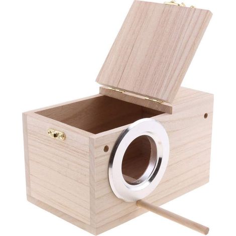 1 petite maison d'oiseaux en bois, cage à perruches, nid, mangeoire, pour une utilisation quotidienne dans les volières ou les petits espaces de reproduction.-AquaForge (1/5)