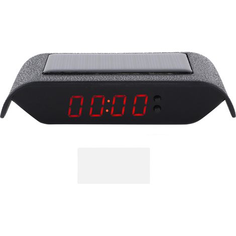 Horloge numérique voiture camion solaire date heure température écran LCD rouge sans fil (1/5)