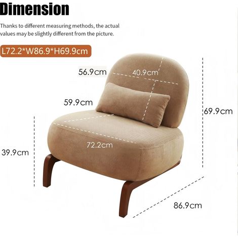 Chaise pieds en bois massif revêtement velours coussin moelleux sans accoudoirs chaise de lecture confortable (1/5)