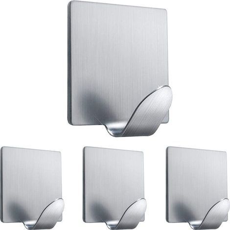 Crochets de manteau auto adhésif fort sur des crochets Heavy Duty Wall crochets pour la porte suspendue Cuisine Cuisine Bureau Crier imperméable, pas de colle de perceuse nécessaire à 4 packs (1/5)