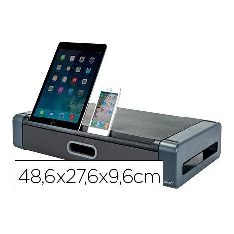 Monitorständer q connect schwarz 48 6 cm x 27 6 cm