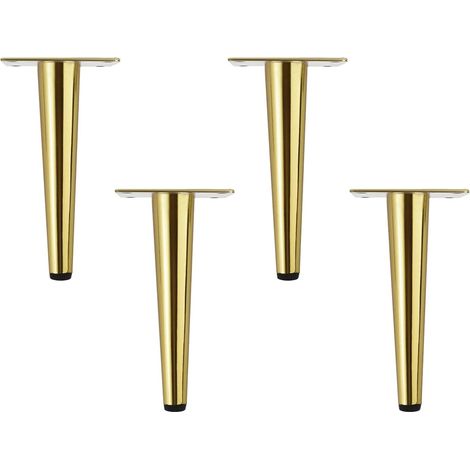 Pieds de table, Pieds de meubles, Pieds de meubles verticaux, Pieds d'armoire avec base silencieuse 4 pièces coniques, 20 cm (1/5)