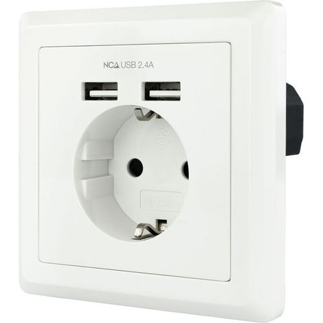 Enchufe Pared con 2 Puertos USB TooQ 10.35.0010 5V/2.4A Blanco 2,4 A (1/4)