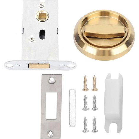 Serrures en acier inoxydable pour tiroir et placard avec anneau de tirage, poignée de porte, lot de 2, finition brossée, usage intérieur (1/5)