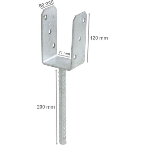 Pfostenträger verzinkt 71 x 120 x 60 x 4,0 mm (1/5)