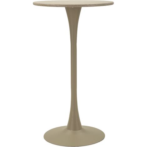 Tavolo Bar Alaska Crema Ø60x106 cm in MDF e Ferro Crema (1/5)