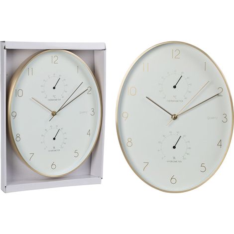 Orologio da parete Koopman alluminio dorato 34.5x27 cm