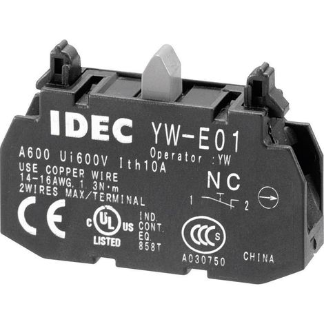 Idec YW-E01 Élément de contact 1 NF (R) à rappel 240 V/AC 1 pc(s) (1/3)