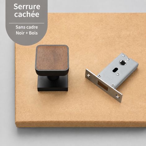 Serrure invisible en bois de noyer noir mat pour porte dérobée et chambre 40-50 mm 1,5 kg – Livraison gratuite (1/5)