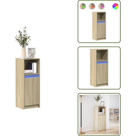 LED-Sideboard Sonoma-Eiche 38x34x100 cm Holzwerkstoff - Sideboard - Sideboards - Kommode - Anrichte (1/5)