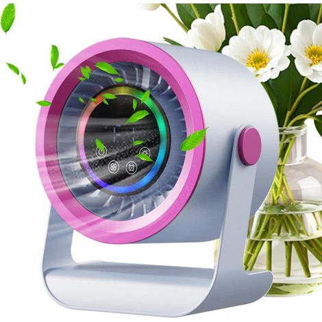 Ventilatore da tavolo – 3 velocità, display a LED, ricaricabile, montabile a parete, compatto e silenzioso, ideale per casa, camera da letto, ufficio, viaggi, attività all'aperto e campeggio. (1/5)