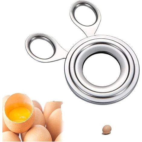 Coupe-œufs en acier inoxydable, coupe-œufs en argent, ouvre-bouteille d'œufs durs, coupe-coquilles d'œufs, ciseaux à décortiquer les œufs, coupe-œufs pour enlever les œufs, adapté aux ac (1/5)