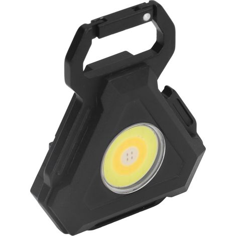 Lampe torche porte-clés COB, petite, 7 modes d'éclairage, rechargeable par USB, avec support pliable, décapsuleur et base magnétique. (1/5)