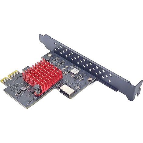 1 Carte d'extension USB3.2 Gen2 Type-E, 10Gbps, PCIe 2x, ASM3142, pour Win8 Win10 (1/5)