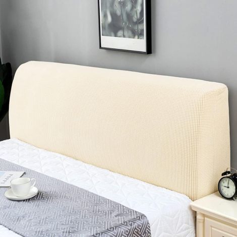 Housse de Protection Extensible pour tête de lit Housse de Protection Extensible et étanche à poussière Housse de tête de lit Housse de Protection pour tête de lit rembourrée 180-200 cm Blanc (1/2)