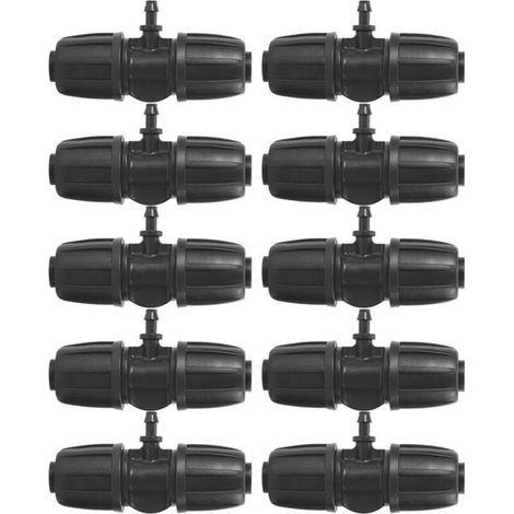 16mm à 4/7 Garden Lock Connecteurs en T Barbelés, 10pcs/Set Connecteurs pour PE Hose Garden Irrigation System (1/4)