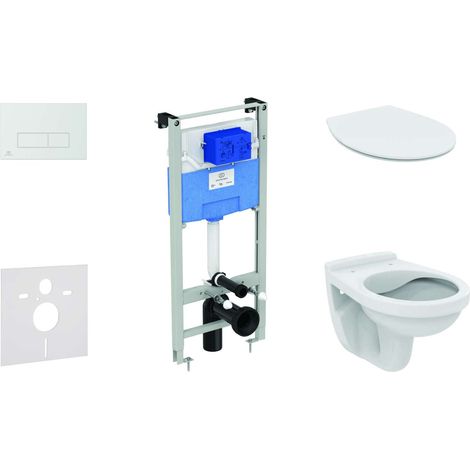 Ideal Standard ProSys - Set - Vorwandelement, Klosett und WC-Sitz Alpha, Betätigungsplatte Oleas M2, SoftClose, Chrom matt ProSys120M SP38 (1/5)