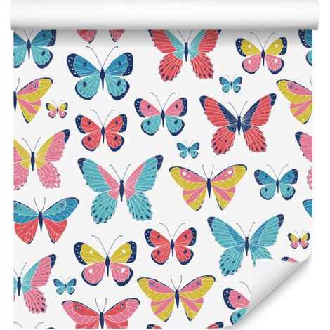 Hermoso papel pintado de mariposas para salón y dormitorio, 50x1000 cm (1/5)