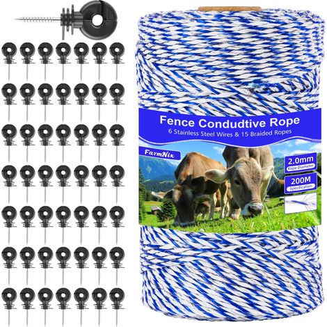Fil pour berger électrique clôture électrique 50 pcs d'isolateurs (1/5)