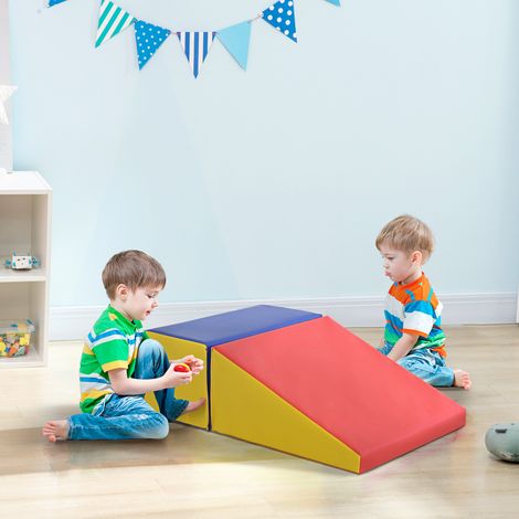 Parcours motricité bébé jouets d'escalade modulable 2 briques géantes conçu en mousse 50 x 50 x 25 centimètres multicolore HaChi (1/4)