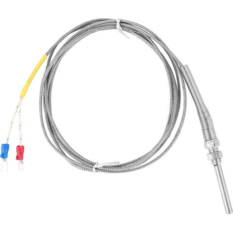 Sonde thermocouple type K filetage M8 acier inoxydable longueur 50mm câble 2m pour mesure température industrielle (1/5)