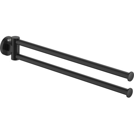 Toallero doble giratorio de 432 mm ROUND HOTELS - ROCA Color: Negro mate
