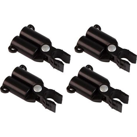 Connecteurs de Tuteurs pour portique en V, Charnière pour Treillis, Support pour Tuteurs de Plantes, Connecteur de Barre Clips, Ø16mm, 4 pièces, Noir (1/4)