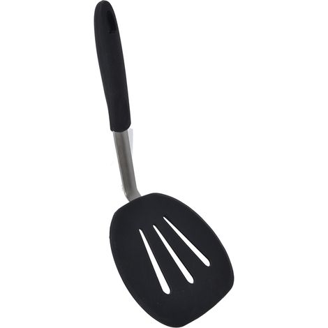 Spatule ronde et large de chef, en silicone flexible et résistante à la chaleur, idéale pour les crêpes, les œufs et bien plus encore. (1/5)
