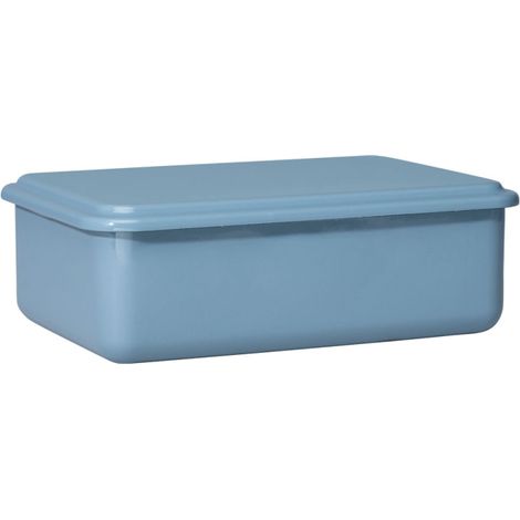 Riess Récipient à provisions émaillé avec couvercle 23x15x7 cm bleu myrtille