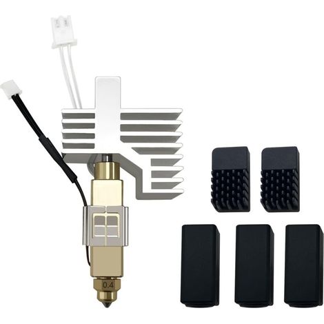 Testina di stampa in ceramica da 0,4 mm per kit di estrusione Centauri Carbon Print Head, dissipatore di calore, ugello in ottone e acciaio temprato con (1/4)
