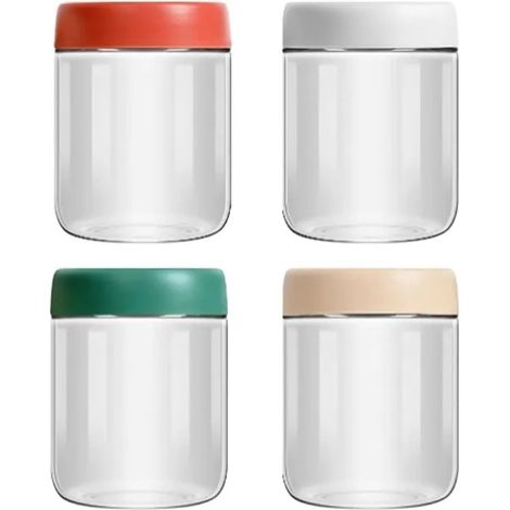 4 pièces de contenants de stockage alimentaire, empilables avec un sceau pour la conservation des aliments, conteneur à céréales, M (1/5)