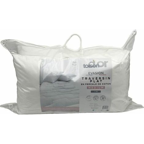 Oreiller Evasion Micro Gel en Coton Finition Passepoil, 50cm x 70cm Taille (1/4)