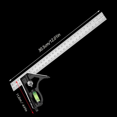 équerre combinée horizontale mobile, équerre à angle droit, outil de mesure, équerre (1/5)