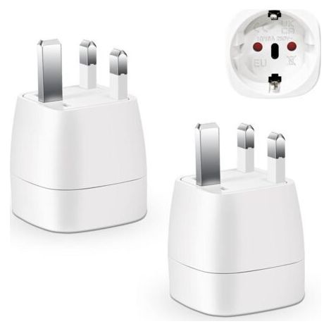 ALLIANDIS2Pcs Adaptateur Prise Anglaise, Adaptateur de Voyage France vers UK (1/4)