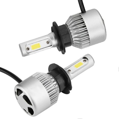 Paire de phares LED H7 36W 8000LM pour voitures, feux de route/croisement, 6000K (argent) (1/5)