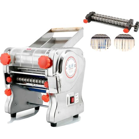 Máquina automática para hacer pasta, acero inoxidable de alta calidad, opciones de pasta versátiles, 24 cm de ancho, 3 mm x 9 mm de grosor, enchufe europeo de 220V-240V. (1/2)