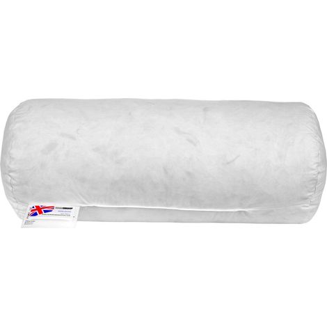 HOMESCAPES Duck Feather Bolster Cushion - Luxury Filler and Inserts for Comfort 45 x 20 cm (18 x 8")